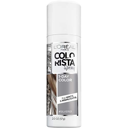 L'Oreal Paris Hair Color Colorista 1-Day Spray, Silver, 2 Ounce