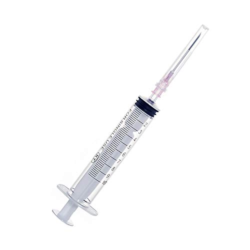 10ml/cc Syringes with 18Ga Needles and Caps, Disposable Syringe,Single sterile Individually Packaged (20Pack-10ML)