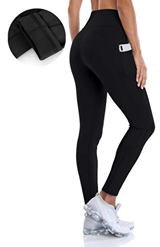 ATTRACO Thermal Fleece Lined Leggings Women High Waisted Winter Yoga Pants with Pockets