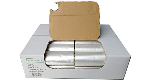 TYPLASTICS Trash Can Liner- Wholesale 1000 Count Garbage bags on Perforated Roll 7-10 Gallon Multipurpose for Office Bathrooms Business Home Commercial and industrial needs 24' X 24'