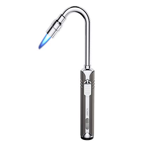 Butane Lighter Long Lighter Refillable Lighter Adjustable Jet Flame Torch Lighter for Grill BBQ Stove Gas Fireplace Fire Camping Outdoors (Gas not Included)