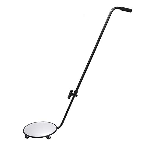 Under Vehicle Inspection Security Mirror - Under Car Inspection Mirror 12 Inch Diameter Security Mirror with Wheels and LED Light Handheld Inspection Mirror by Home Care (12) (12inch, Round)