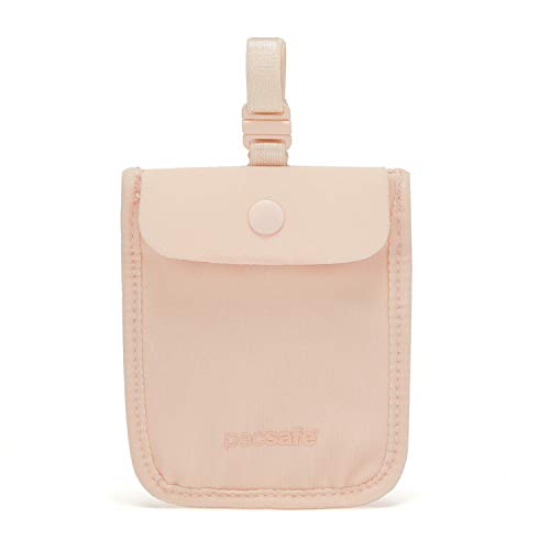 Pacsafe Coversafe S25 Hidden Undercover Travel Pouch for Women (Washable) -Stash up to 6 Credit Cards Plus Money and Key with Adjustable, Elastic Strap Suitable for All Bra Sizes, Orchid Pink, One