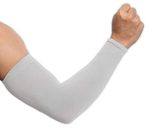 UV Sun Protection Arm Sleeves for Men & Women - UPF 50 Sports Athletic Compression Cooling Arm Cover for Basketball, Running, Cycling, Golf, Baseball & Football - Skin Cancer Foundation Recommended