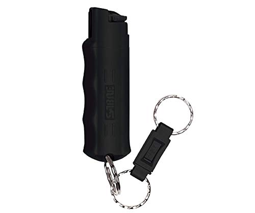 SABRE ADVANCED Pepper Spray Keychain with Quick Release – 3-in-1 Pepper Spray, CS Tear Gas & UV Dye – Maximum Strength Police OC Spray, Finger Grip for Better Aim – Optional Practice Spray