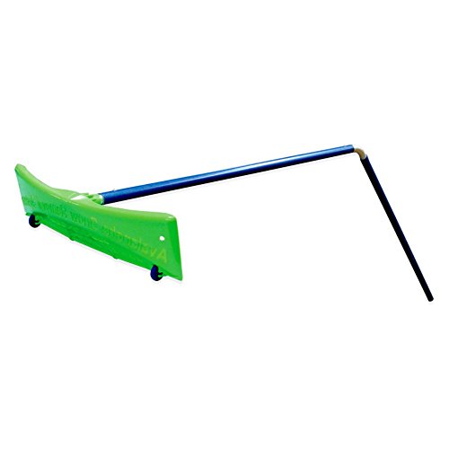 Avalanche! Big Rig Rake 2000: 24 Inch Wide Traditional Snow Roof Rake with 1.5 Inch Wheels, Angled Pole for Clearing Trucks, Trailers, RV's and Other Flat Rooftops