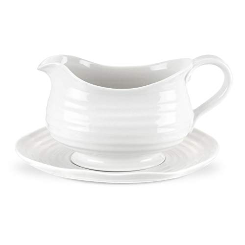 Portmeirion Sophie Conran White Gravy Boat and Stand