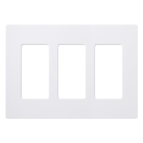 Lutron Claro 3 Gang Decorator Wallplate, CW-3-WH, White