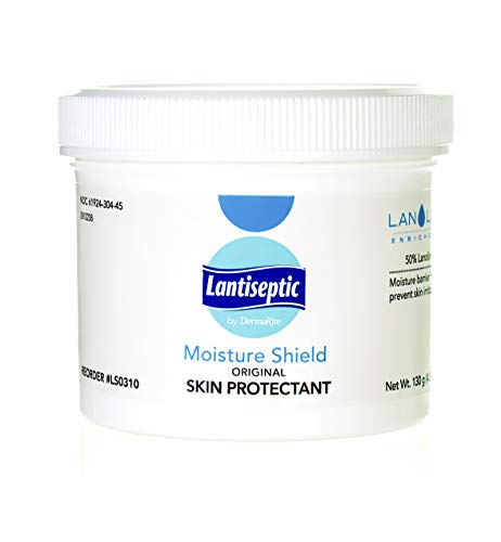 Lantiseptic Moisture Barrier Cream for Incontinence, 2 Pack - 50% Lanolin Enriched Skin Protectant Paste - Treats and Protects Dry, Irritated, Chaffed Skin - 4.5 oz. Jar - by DermaRite