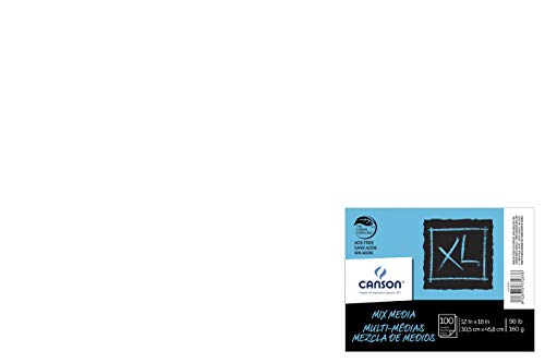 Canson - 100516254 XL Mixed Media Paper, 98 lb, 12 x 18 Inches, 100 Sheets, White - 1435468