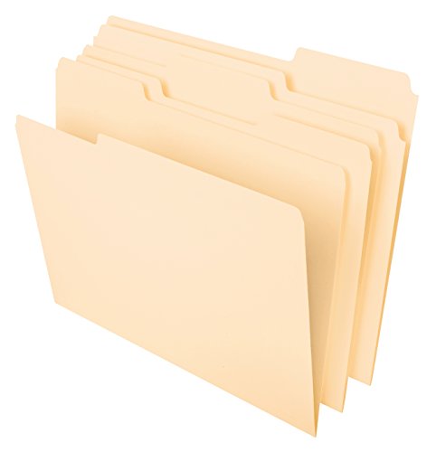 Pendaflex File Folders, Letter Size, 8-1/2' x 11', Classic Manila, 1/3-Cut Tabs in Left, Right, Center Positions, 100 Per Box (65213)