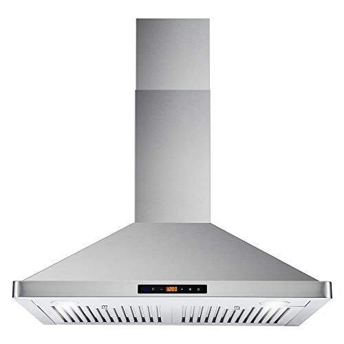 Cosmo 63175S 30 in. Wall Mount Range Hood with Ductless Convertible Duct, Ceiling Chimney-Style Stove Vent, LEDs Light, Permanent Filter, 3 Speed Fan in Stainless Steel