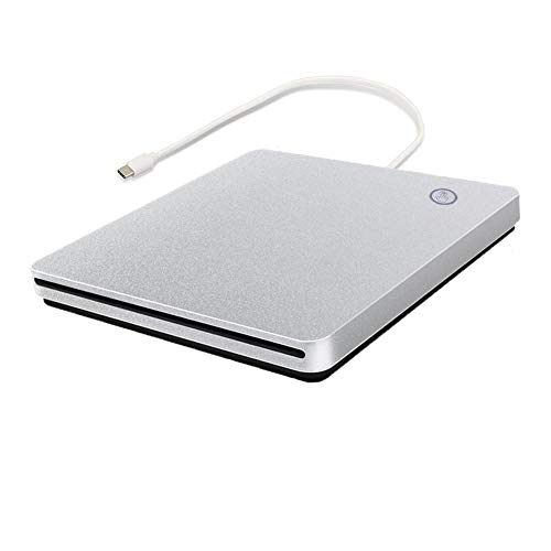 External CD DVD Drive USB C USB 3.0 Slot in Type C Burner Portable Slim DVD CD RAM Writer Reader for iMac Notebook Laptop Desktop Support Mac os Win 7 Win8 Win10 (Sliver)