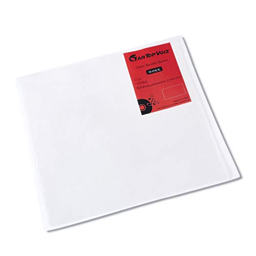 Vinyl Outer Sleeves, Set of 50 Plastic Vinyl Album Covers Protect 12' LP, 3 mil Thick Cystal Clear