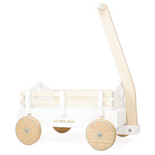 Le Toy Van - Pull Along Wooden Toy Wagon | Sustainable Children's Toy | Great as A Gift for Toddlers - Suitable for 3 Years + (TV602)