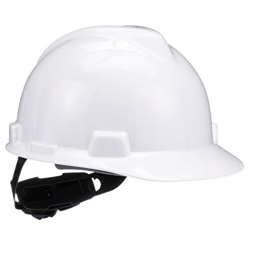 MSA-475358 White V-Gard Polyethylene Cap Style Hard Hat With 4 Point RatchetRatchet Suspension