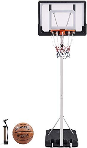 Portable Basketball Hoop & Goal Basketball System Basketball Equipment Height Adjustable 83”-125” Come for Youth Kids Indoor Outdoor Use
