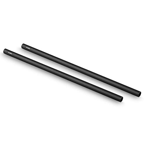 SMALLRIG 15mm Carbon Fiber Rod for 15mm Rod Support System (Non-Thread), 12 inches Long, Pack of 2-851