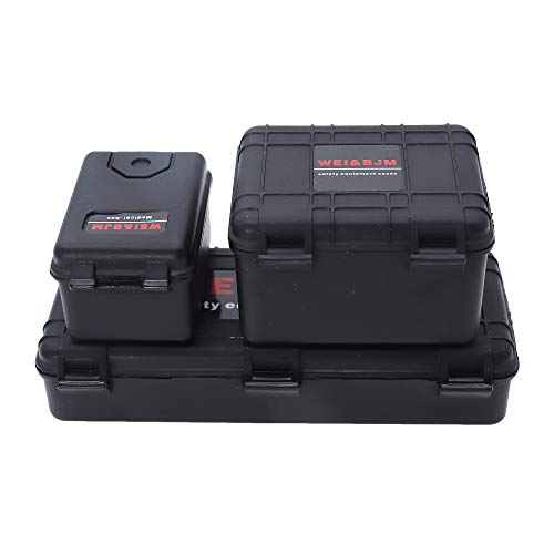 REhobby 3Pcs 1/10 Mini Toolbox Trunk Decoration Accessories for 1:10 RC Crawler Car Traxxas Trx4 Axial Scx10 90046 CC01 D90 D110 (Black)