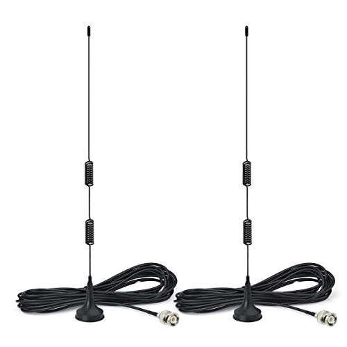 Bingfu VHF UHF Ham Radio Amateur Radio Mobile Radio Scanner Antenna Police Scanner Antenna Magnetic Base BNC Male Antenna Compatible with Uniden Bearcat Whistler Radio Shack Police Radio Scanner