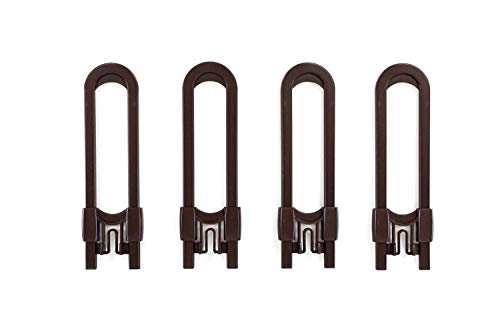 Sliding Cabinet Locks for Child Safety | Baby Proof Your Kitchen, Bathroom, and Storage Doors | Childproof Safety Locks for Knobs and Handles | Easy Install (4 Pack, Brown)