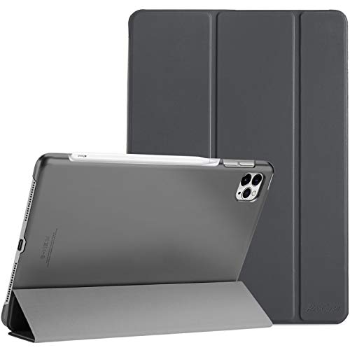 ProCase iPad Pro 12.9 Case 4th Generation 2020 & 2018, [Support Apple Pencil 2 Charging] Slim Stand Hard Back Shell Smart Cover for iPad Pro 12.9' 4th Gen 2020 / iPad Pro 12.9' 3rd Gen 2018 –Grey