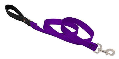 Dog Leash by Lupine in 1' Wide Purple 6-Foot Long with Padded Handle