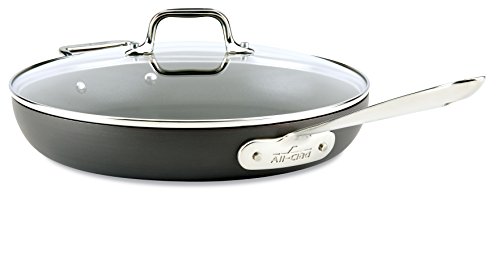 All-Clad HA1 Hard Anodized Nonstick Frying Pan with Lid, 12 Inch Pan Cookware, Medium Grey -