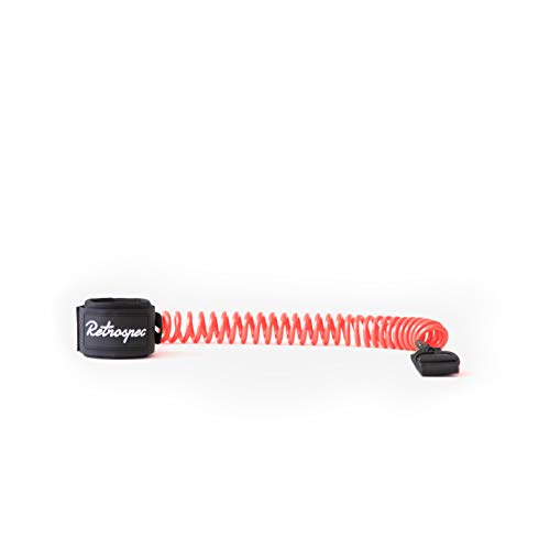 Retrospec Helix 10' Coiled Leash for Stand Up Paddleboarding, Coral, One Size