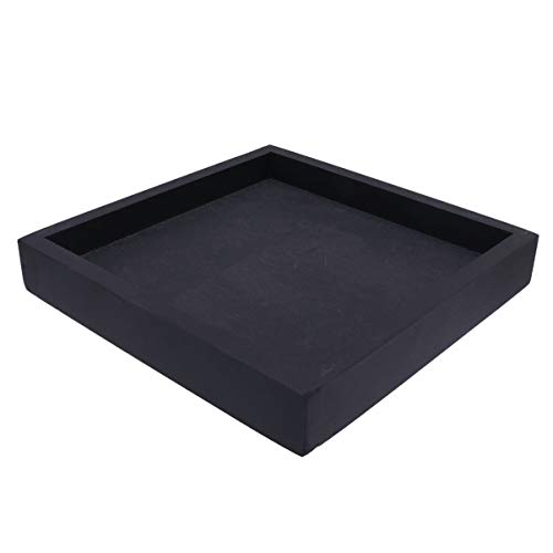 Cabilock Plant Saucer Plastic Plant Tray Flower Pot Saucer Square Saucer for Indoors Outdoor Plant Container Accessories (Black, Interior 20x20cm)