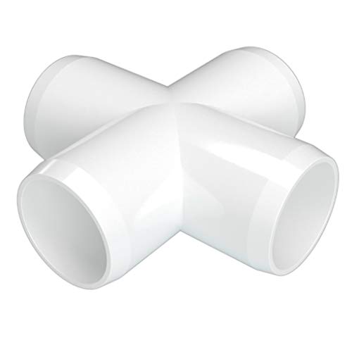 FORMUFIT F034CRX-WH-8 Cross PVC Fitting, Furniture Grade, 3/4' Size, White (Pack of 8)