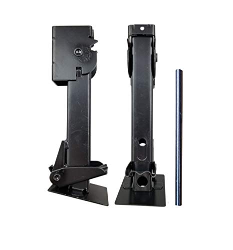 Class A Customs | Pair of Telescoping Trailer Swing Down Stabilizer Jacks (1000lb Capacity Each) 12'-19' | Includes 9' Long Bar/Crank