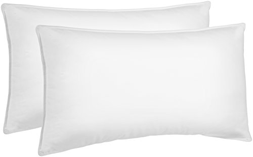 AmazonBasics Down Alternative Bed Pillows for Stomach and Back Sleepers - 2-Pack, Soft Density, King