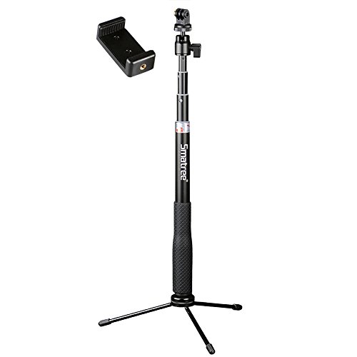 Smatree Q3 Telescoping Selfie Stick with Tripod Stand Compatible for GoPro Hero Fusion/9/8/7/6/5/4/3+/3/Session/GOPRO Hero 2018/DJI OSMO Action Camera,SJCAM,AKASO,Xiaomi Yi and Cell Phone