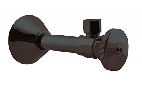 Westbrass D1112-12 Round Handle Angle Stop 1/2' Copper Sweat x 3/8' OD Comp, Oil Rubbed Bronze