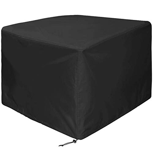 WOMACO Heavy Duty Square Patio Fire Pit/Table Cover, Waterproof Outdoor Furniture Cover (48' x 48' x 29', Black)