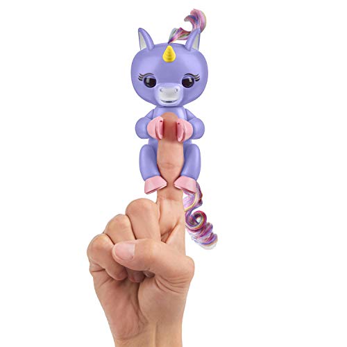 Fingerlings Baby Unicorn - Alika (Purple with Rainbow Mane and Tail) - Interactive Baby Pet - WowWee