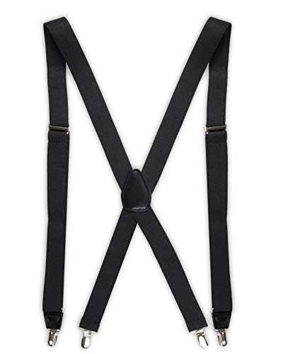 Dockers Men's Solid Suspender, Black, One Size