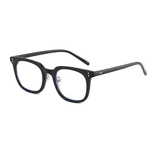 Square Eyewear Frame Non-Prescription Eyeglass Clear Lenses Glass- Blue Light Blocking (Black frame)
