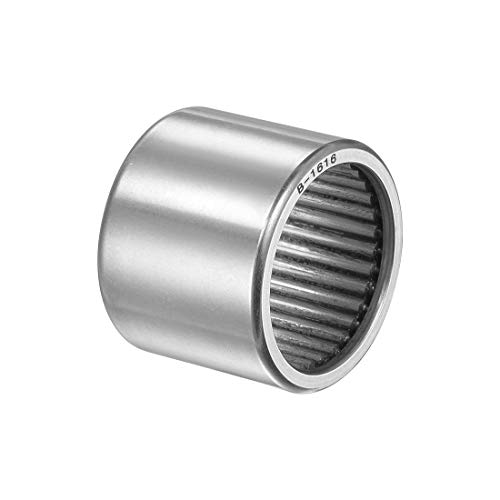 uxcell B1616 Needle Roller Bearings, Full Complement Drawn Cup, Open, 1-inch I.D. 1-1/4-inch OD 1-inch Width 15600N Static Load 8090N Dynamic Load 5200Rpm Limiting Speed