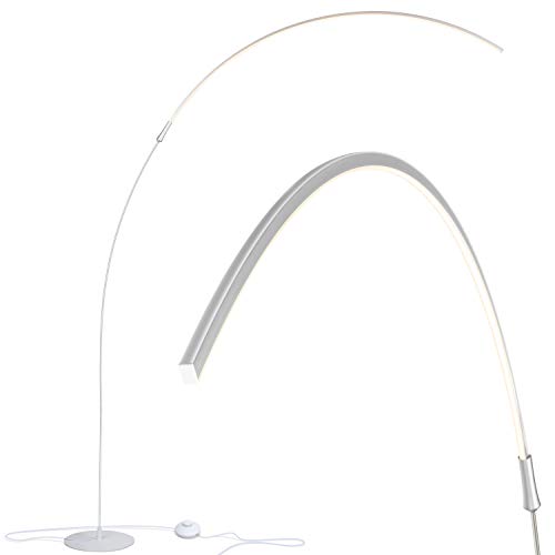 Brightech Sparq - Hanging, LED Arc Floor Lamp - Over The Couch, Contemporary Standing Lamp - Modern, Dimmable Light Arching from Behind The Sofa - Living Room & Office Pole Lamp