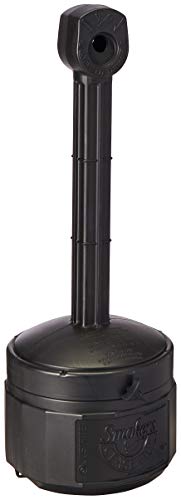 Justrite 26806D Polyethylene Personal Smokers Cease Fire Cigarette Butt Receptacle, 1 Gallon Capacity, 11' OD x 30' Height, Deco Black