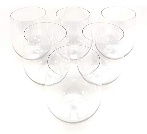 24 piece Stemless Unbreakable Crystal Clear Plastic Wine Glasses Set of 24 (12 Ounces)