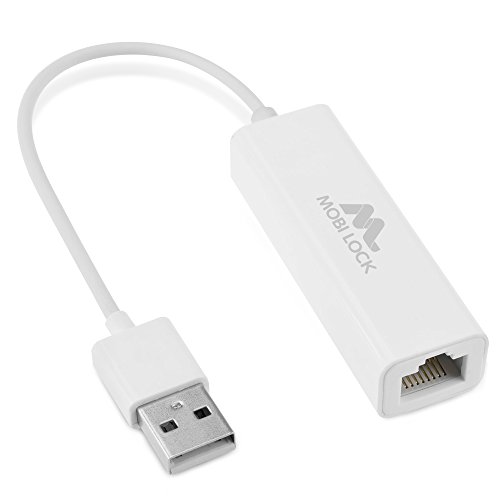 Mobi Lock - USB Ethernet (LAN) Network Adapter Compatible for MacBook Air, MacBook Pro, iMac, Laptop, Computers and All USB 2.0 Compatible Devices Including Windows 10/8.1/8 / 7 / Vista/XP