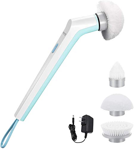 Homitt Electric Spin Scrubber Power Brush Shower Scrubber, Cordless and Handheld Bathroom Scrubber with 3 Replaceable Cleaning Brush Heads, High Rotation for Cleaning Floor, Sink, Tile and Tub