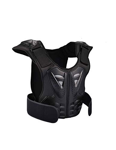 GOHINSTAR Children Protective Armor Chest Back Spine Protector Kids Motorbike Motorcycle Full Body Armor Vest Youth Protective Riding Biking Vest Jacket Motocross Gear Guard Dirt Bike Safety Armor Protection, Black, Small