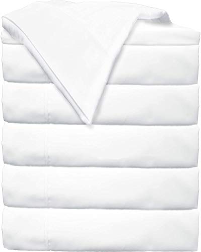 Glarea Microfiber Bed Flat Sheets, White, Twin (Bulk Pack of 6)