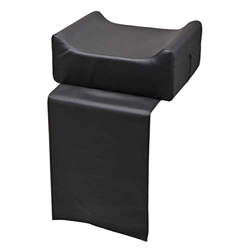 JAXPETY Barber Shop Child Booster Seat, Beauty Salon Spa Massage Equipment for Styling Chair, U-Shaped Leather Seat Cushion, Black