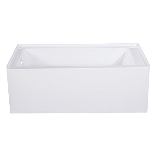 Kingston Brass VTAP543022L Aqua Eden 54-Inch Acrylic Alcove Tub with Left Hand Drain Hole, White