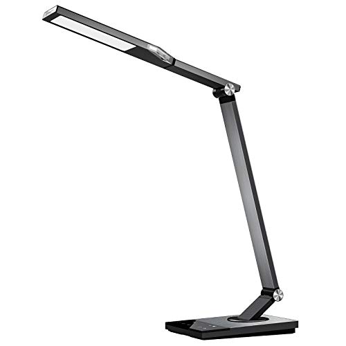 TaoTronics TT-DL16 Stylish Metal LED Desk Lamp, Office Light with 5V/2A USB Port, 5 Color Modes, 6 Brightness Levels, Touch Control, Timer, Night Light, Philips EnabLED Licensing Program